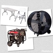 Tents, Tables, Chairs, Fans, Generators And More Tents, Tables, Chairs, Fans, Generators And More